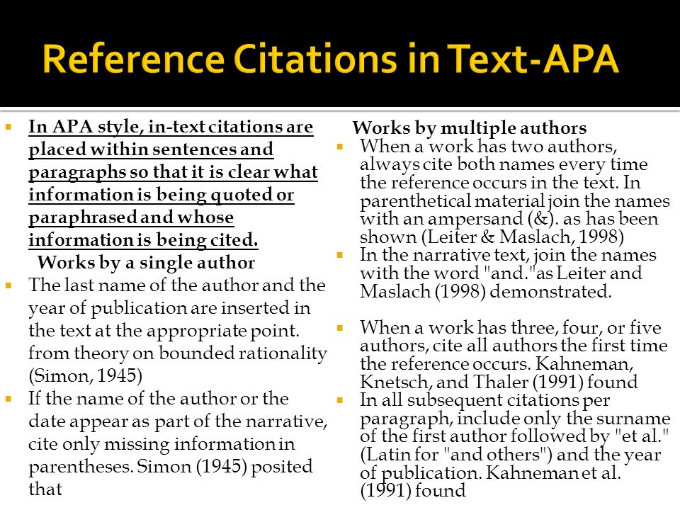Reference citation styles
